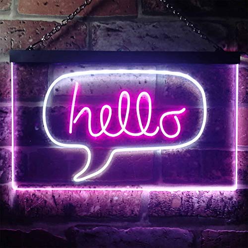 Hello Quote Bubble Dual LED Neon Light Sign